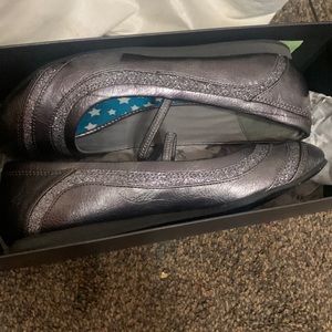 Silver school shoes
